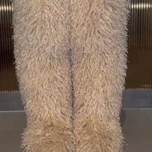 Fuzzy Tan Shaggy Pants